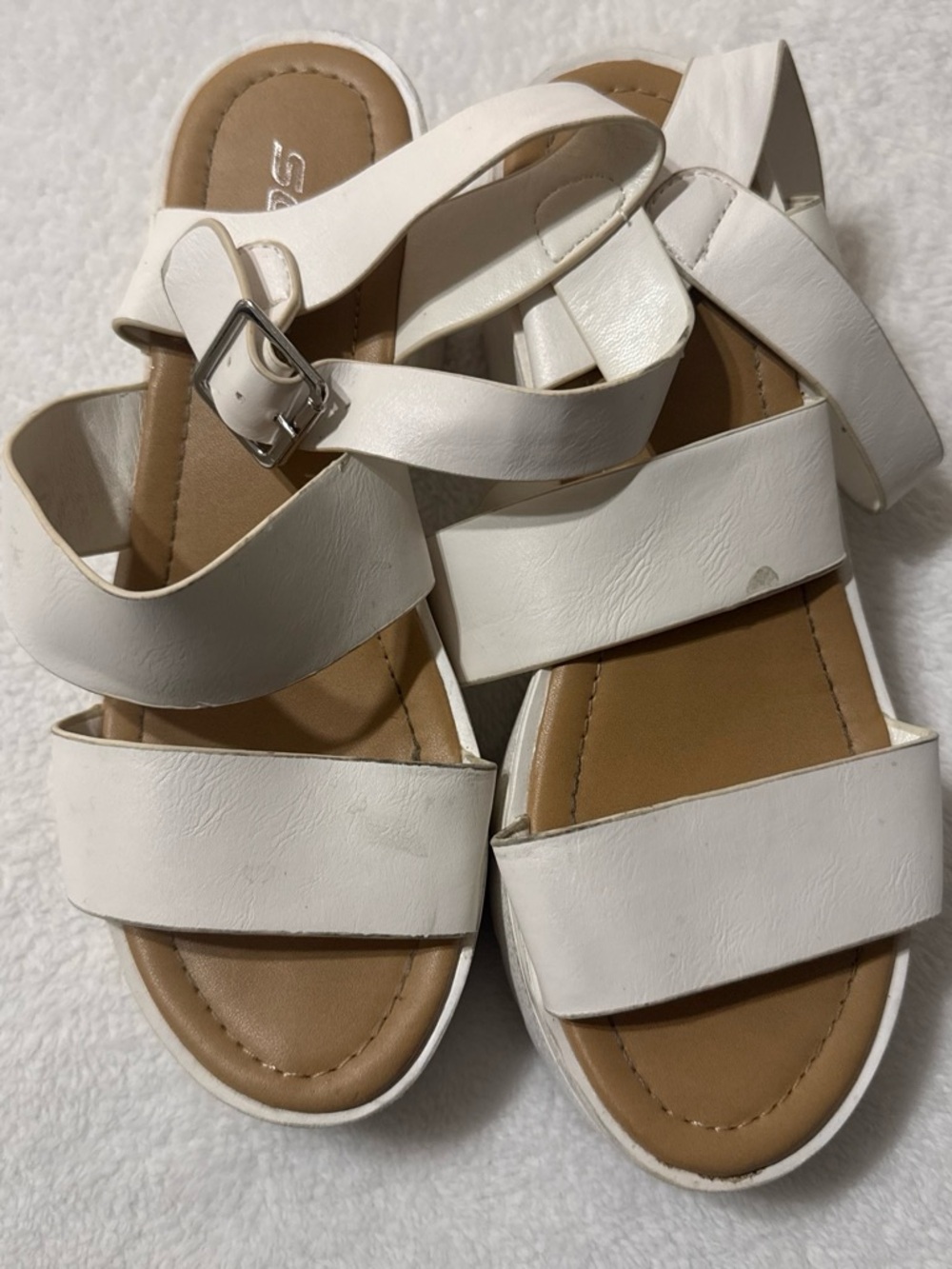 Soda White Women's Platform Sandals